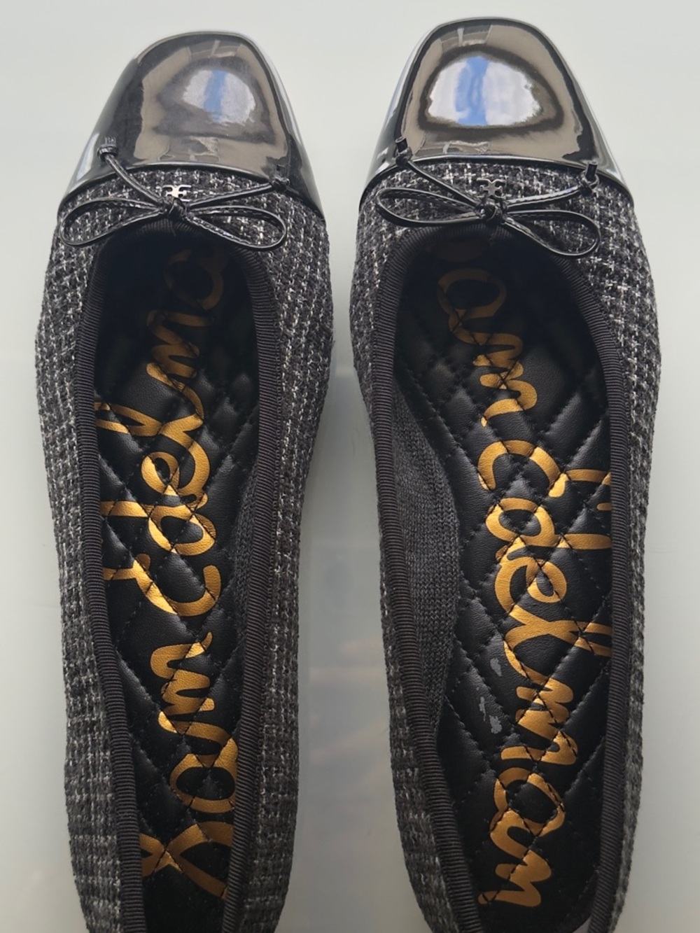 Sam Edelman Black Tweed Ballet Flat with Patent Toe size 9 - Picture 3 of 9